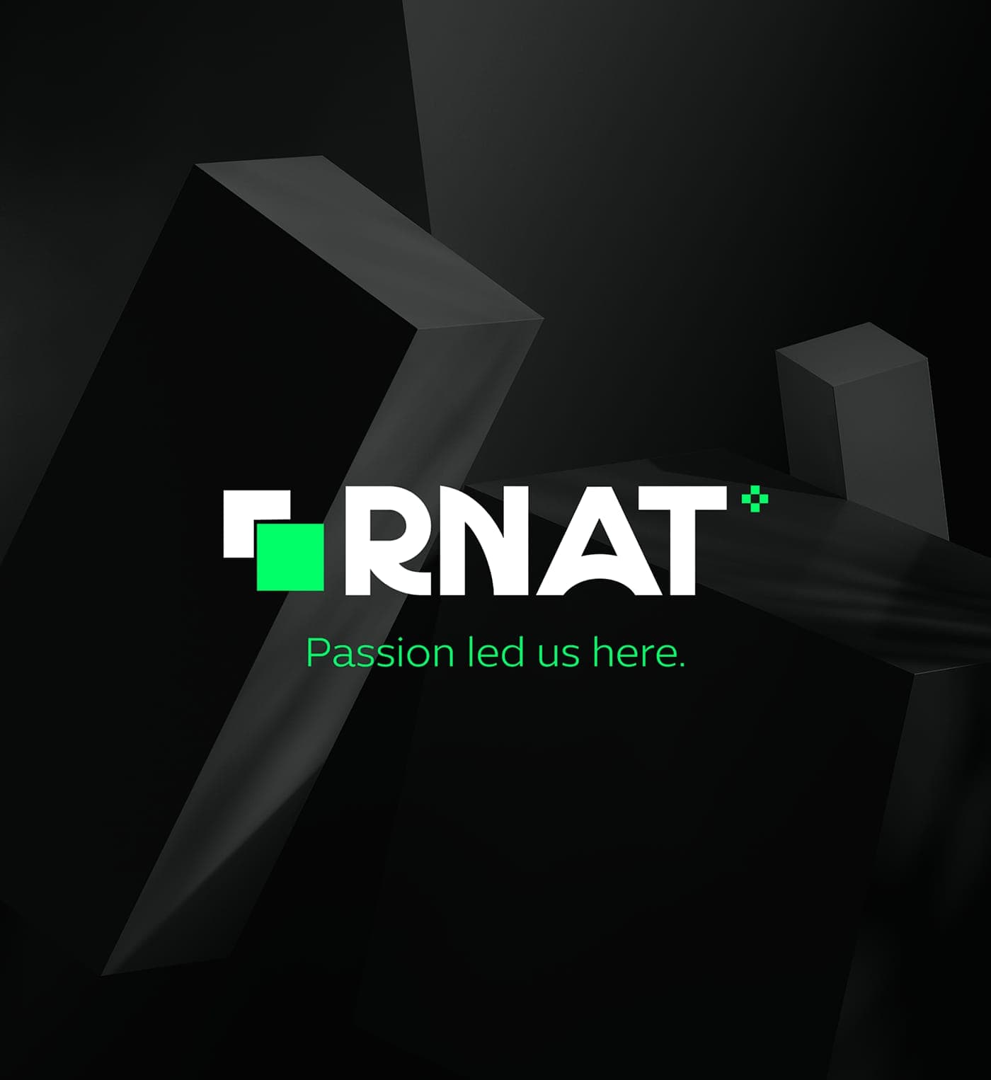 RNAT logo concept on a dark architectural background